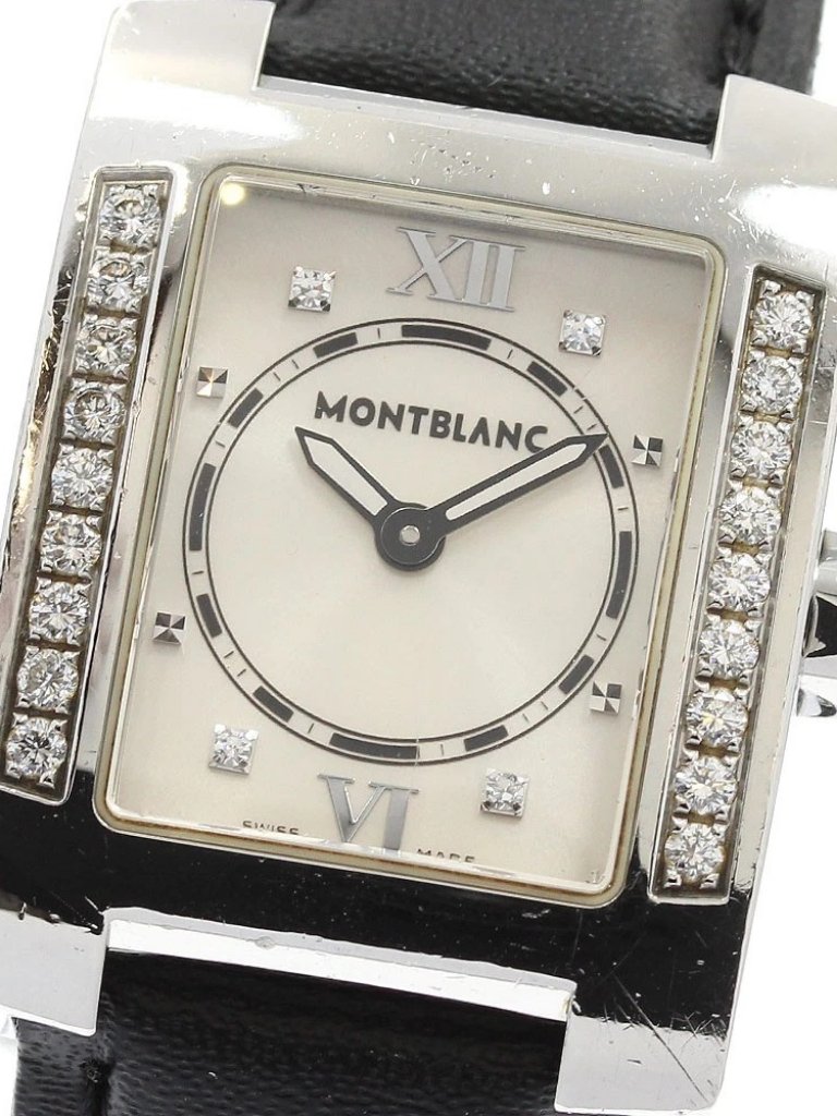 Montblanc Profile 7047 Diamond Bezel Silver Dial Quartz Ladies Watch